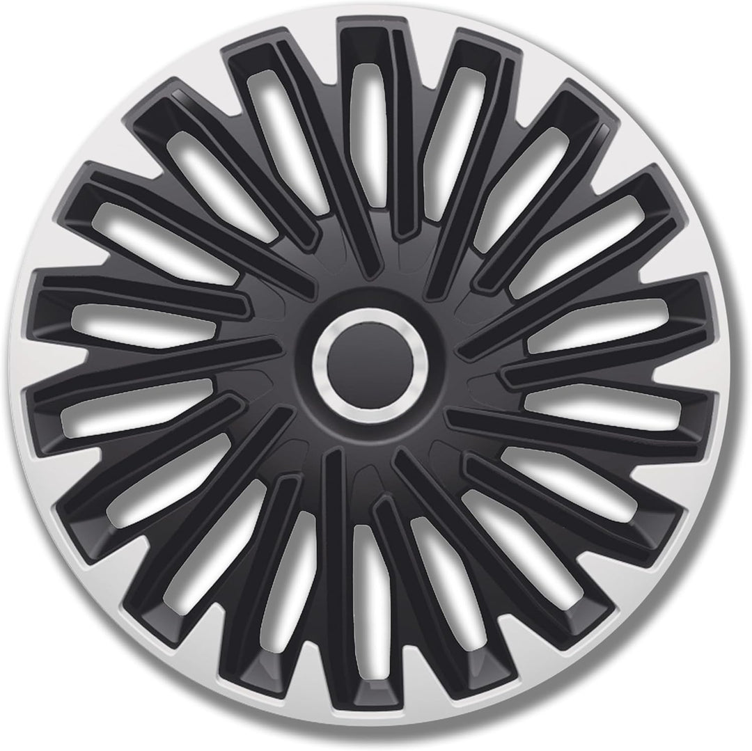 PETEX RB558515 Radzierblende Quantum Pro schwarz/silber Grösse 15" 2-fach lackiert mit Chromring Mat