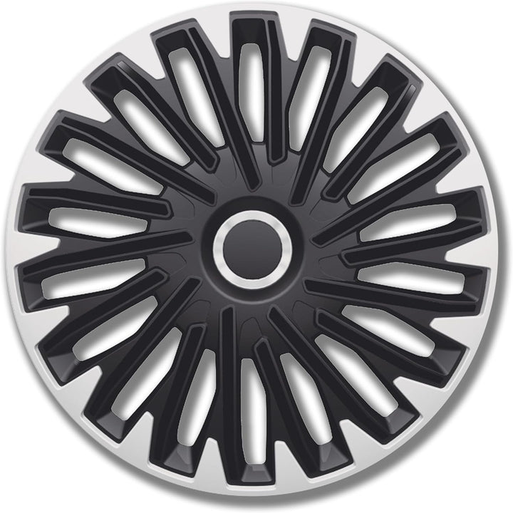 PETEX RB558515 Radzierblende Quantum Pro schwarz/silber Grösse 15" 2-fach lackiert mit Chromring Mat