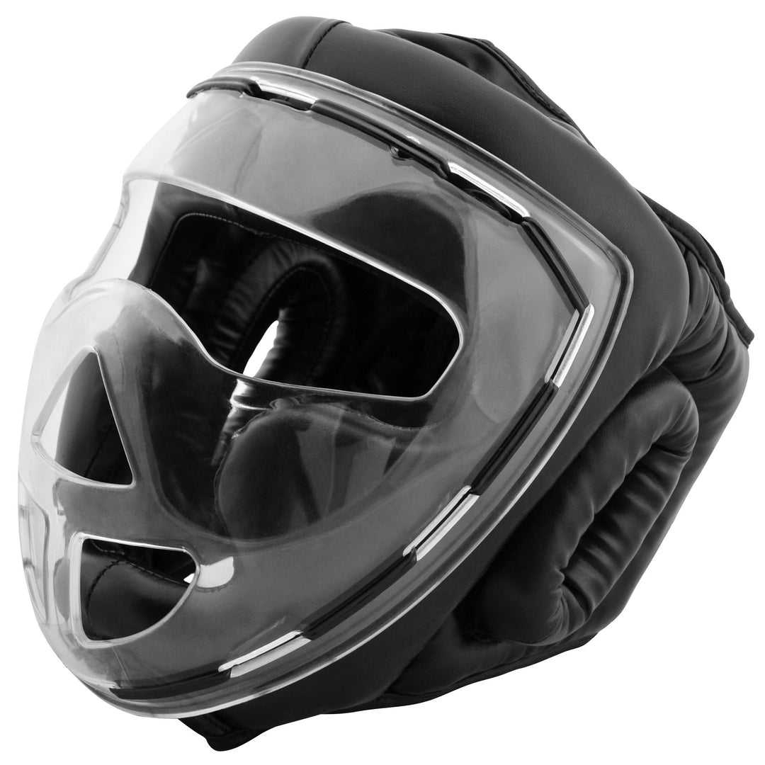 Bad Company Full Face Kopfschutz I Helm mit transparentem Visier I Gr. S - XL 54 - 55 cm Kopfumfang