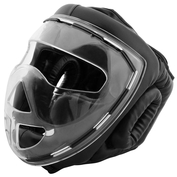 Bad Company Full Face Kopfschutz I Helm mit transparentem Visier I Gr. S - XL 54 - 55 cm Kopfumfang