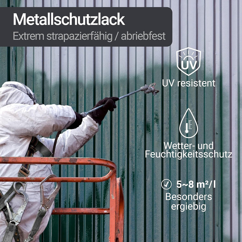 WO-WE Metalllack Metallfarbe Buntlack W900 Decklack für Metall Stahl Eisen Feuerrot ähnl. RAL 3000 2