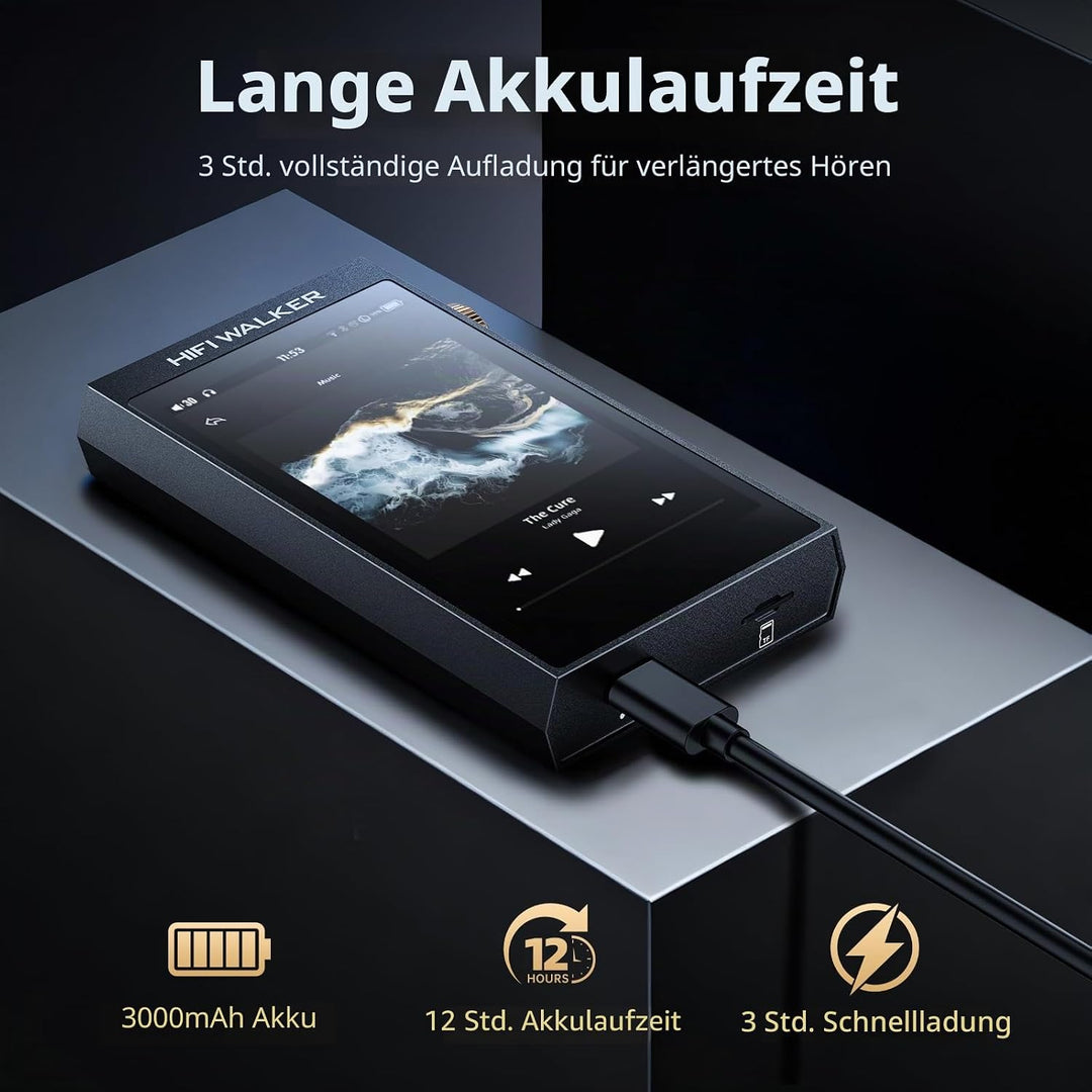 HIFI WALKER H20 Ultra HiFi MP3 Player mit Bluetooth 5.1, ES9038Q2M DAC, 32bit/192kHz, DSD, 4-Zoll-To