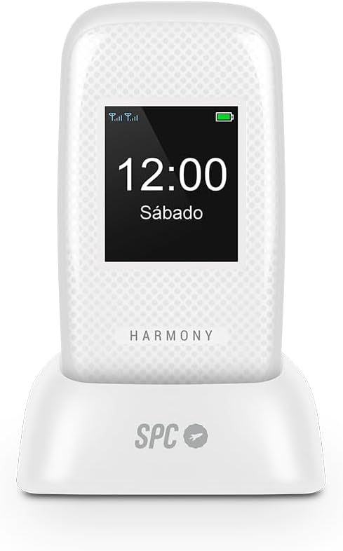 SPC Harmony - Mobiltelefon mit Klappdeckel für Senioren mit grossen Ziffern und Buchstaben, Doppelte