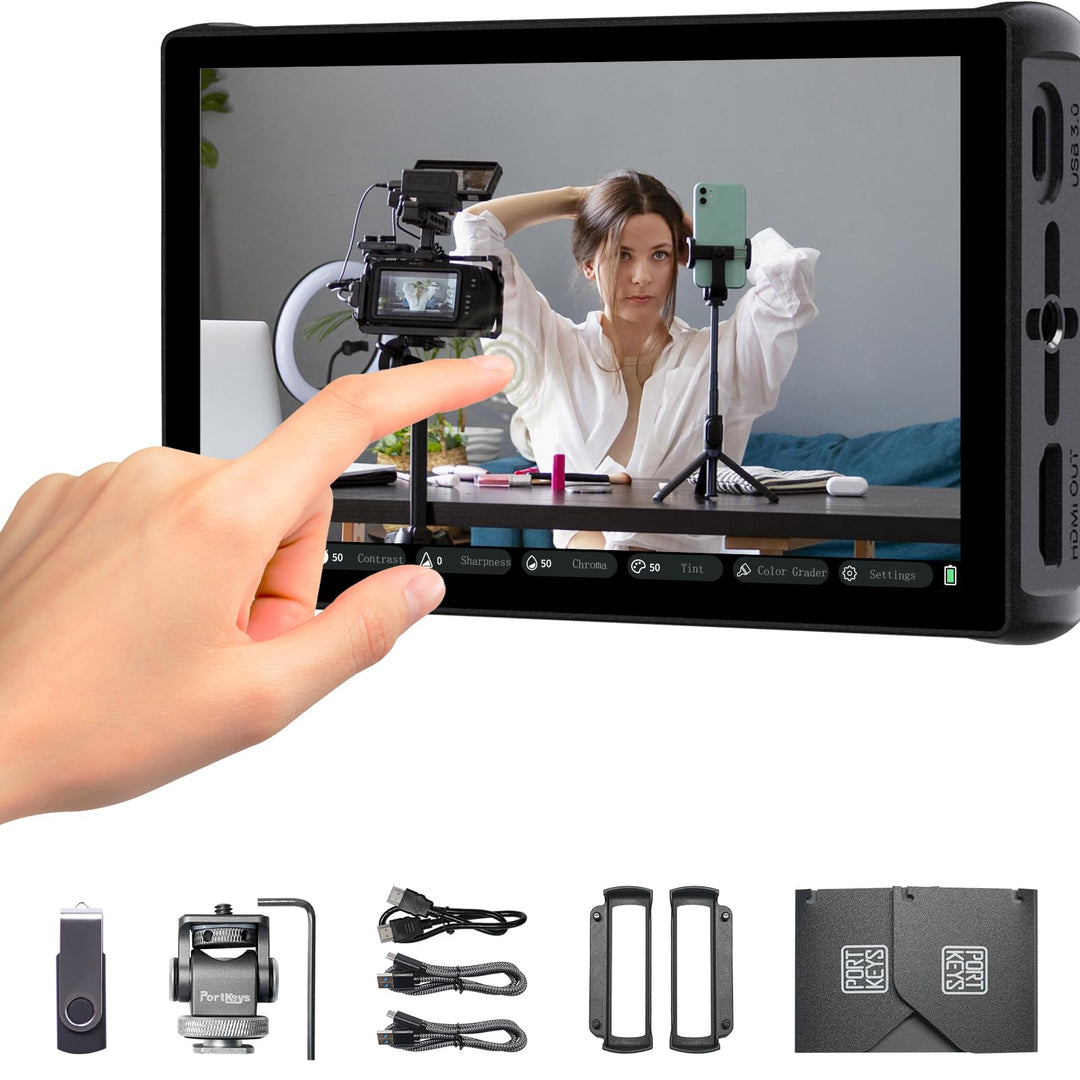 Portkeys PL5 Kamera Field Monitor 5,4 Zoll Touchscreen 3D LUT USB3.0 360° einstellbare Farbe 1920x10