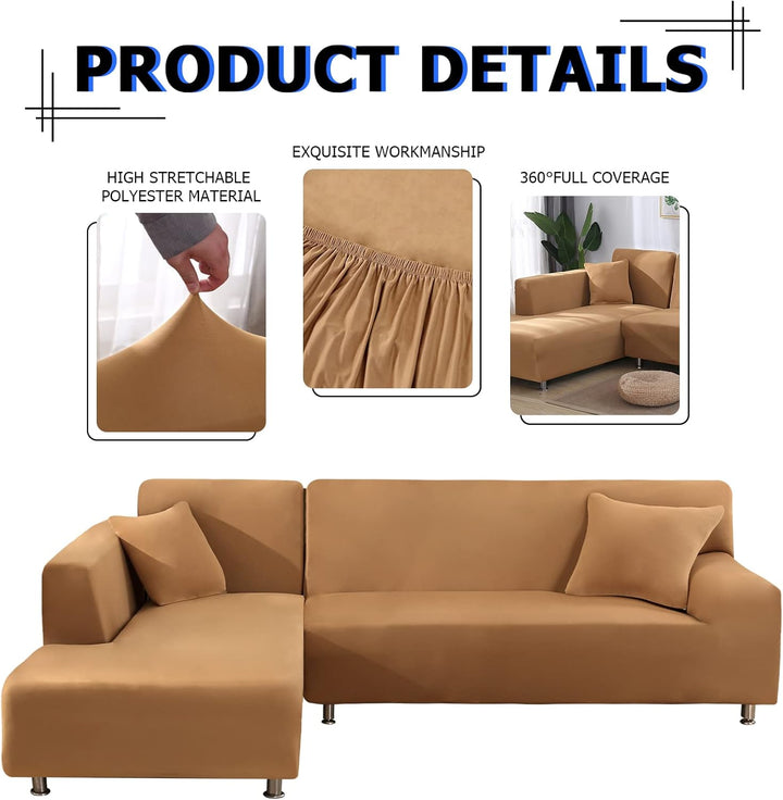 Sofabezug Ecksofa L Form Sofa Überwürfe Stretch Sofabezug L Form Rechts oder Links mit Zwei Kissenbe