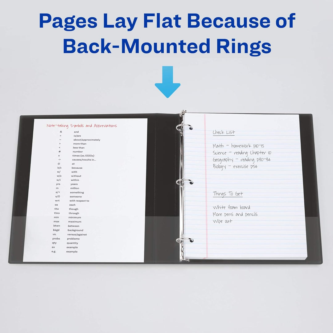 Avery Heavy Duty View 3 Ring Binder, 1" One Touch Slant Ring, Holds 8.5" x 11" Paper, 4 White Binder