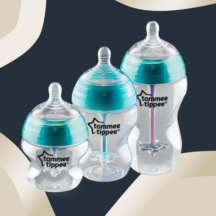 Tommee Tippee Anti-Kolik-Babyflasche, Natürlich geformter Trinksauger und Spezielles Anti-Kolik-Entl