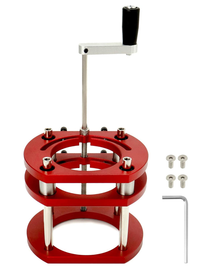 QWORK® Router Lift Base, Fräserlift für Motoren, für Motoren mit 64-66mm Durchmesser, Max. Hub 51 mm