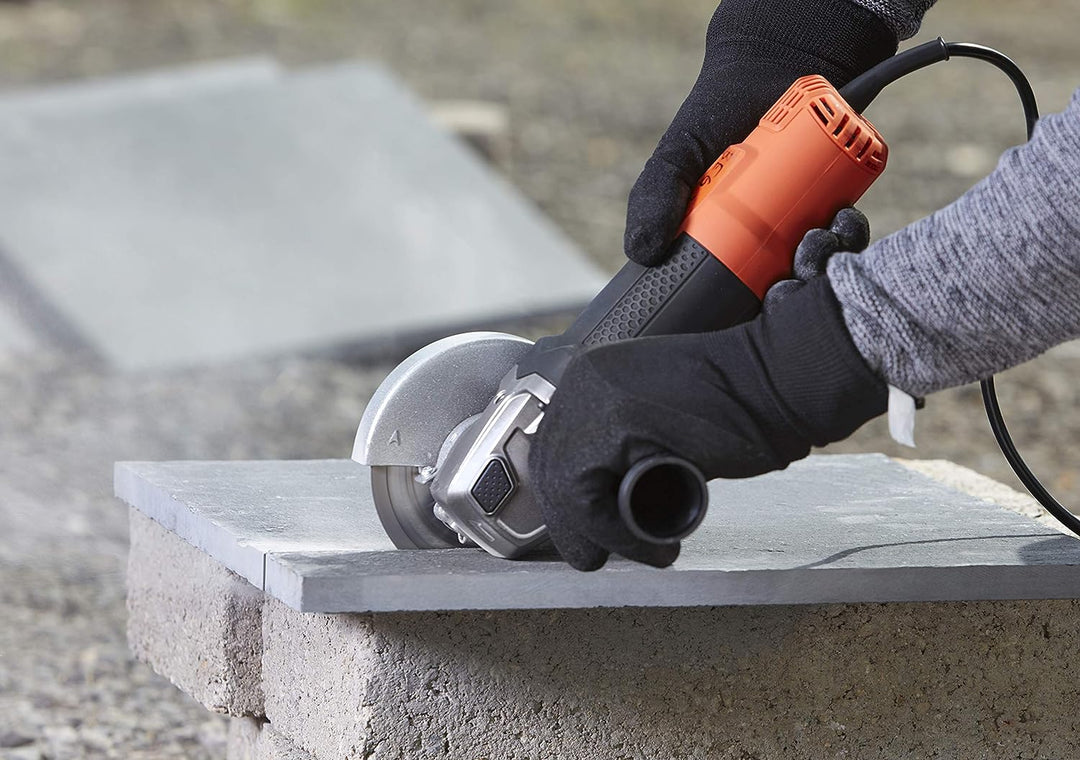 Black+Decker Winkelschleifer BEG210-QS (900 Watt, 115 mm Scheiben-ø, mit 3-Positionen-Zusatzhandgrif