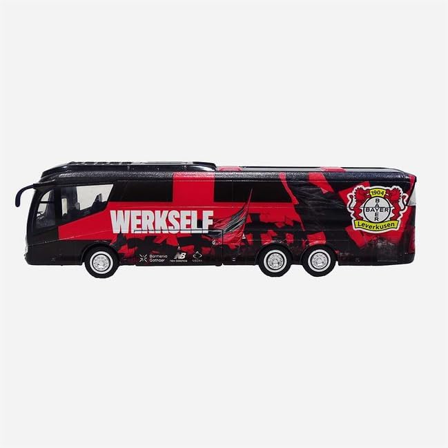 Bayer 04 Leverkusen Mannschaftsbus Modell – Offizieller Werkself Fanartikel Bus mit Rückzugfunktion