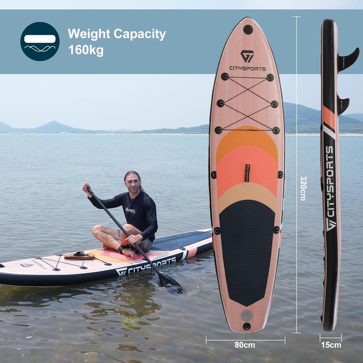 Stand Up Paddling Board Aufblasbar Professionelle Klasse Eva Surfbrett | 3.2M Schwimmstabilität Geei