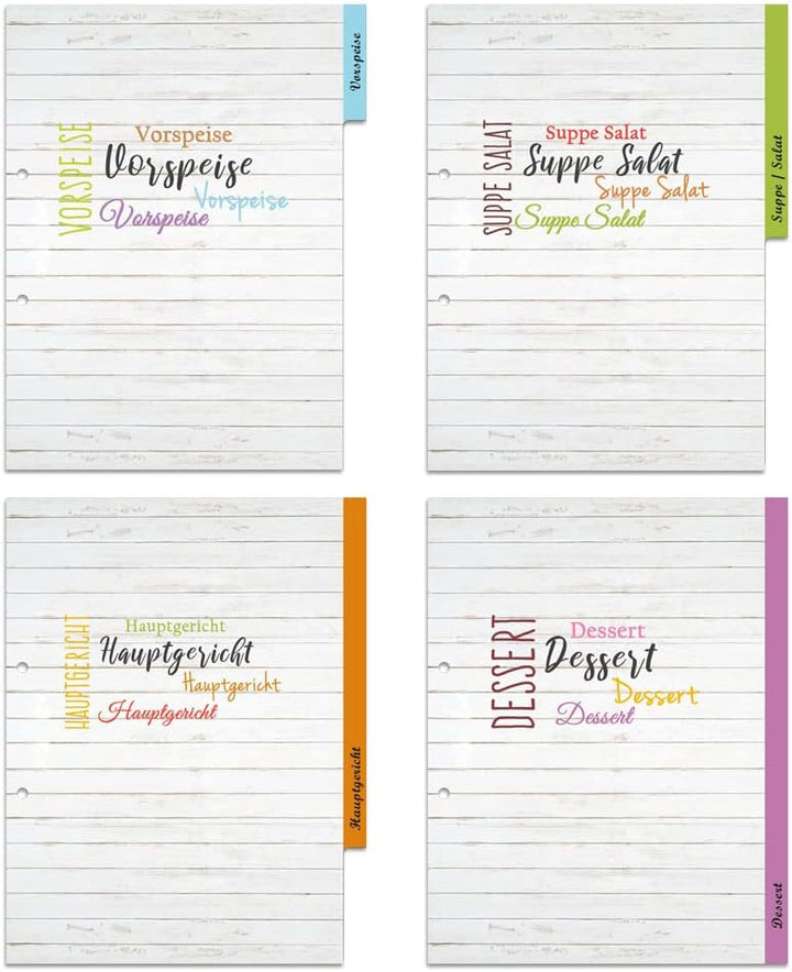 PRICARO Rezeptordner Komplett-Set "Allerlei", A4, 8 teilig