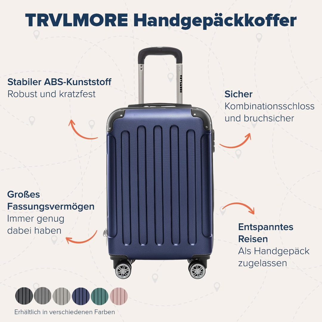 TRVLMORE Handgepäck Koffer 55x40x20cm - Koffer &amp; Trolleys, Reisekoffer mit Rollen, Handgepäck Trolle