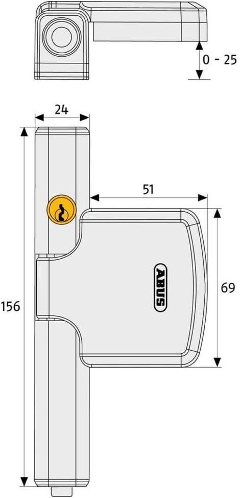 ABUS Fenster-Zusatzsicherung FTS206 AL0125 - Fensterschloss mit zweistufiger Verriegelung, gleichsch