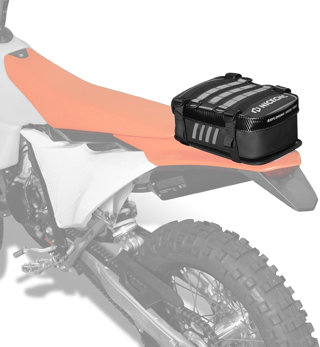 NICECNC Motorrad-Heckkotflügeltasche, Dirt-Bike-Tasche, Rücksitz mit Werkzeug-Rolltasche, Dirt-Bike-