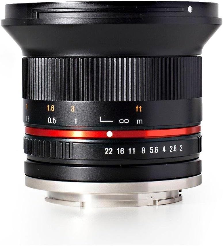 Rokinon RK12M-E RK12M-E, F2.0 NCS Ultra-Weitwinkelobjektiv, Sony E-Mount (NEX) schwarz Nur Objektiv,