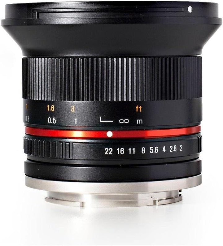 Rokinon RK12M-E RK12M-E, F2.0 NCS Ultra-Weitwinkelobjektiv, Sony E-Mount (NEX) schwarz Nur Objektiv,