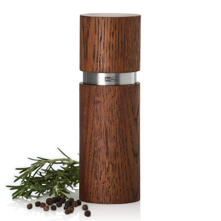 AdHoc MP411 Pfeffer- | Salzmühle Textura, CeraCut® Keramik Mahlwerk, Naturholz Eiche geölt, dunkel|E