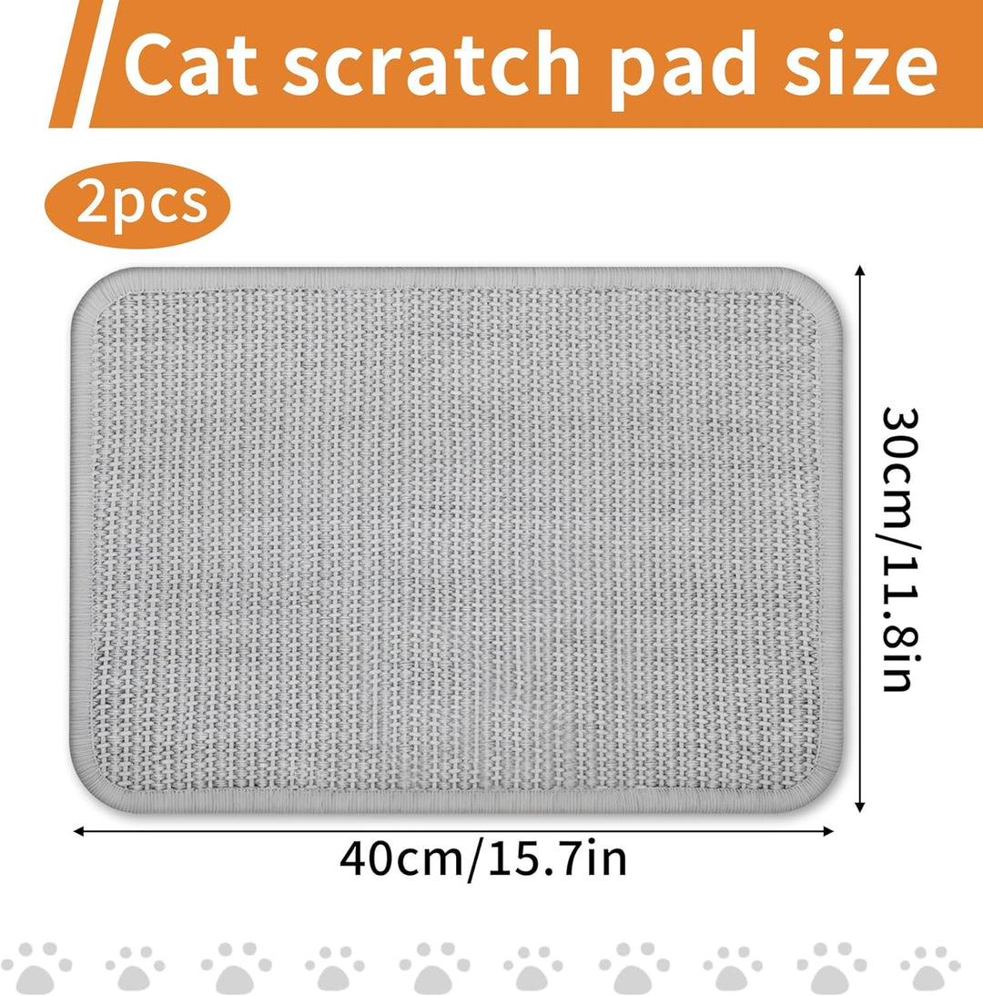 2 Stück Kratzmatte für Kaninchen, Wiederverwendbar Kratzteppich Katze Kratzbrett rutschfest Sisal-Kr