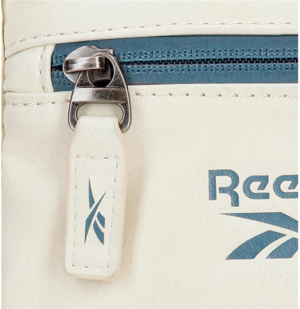 Reebok Cincinnati Umhängetasche Zwei Fächer Weiss 12x16x3,5 cm Kunstleder Bandolera Dos Compartiment