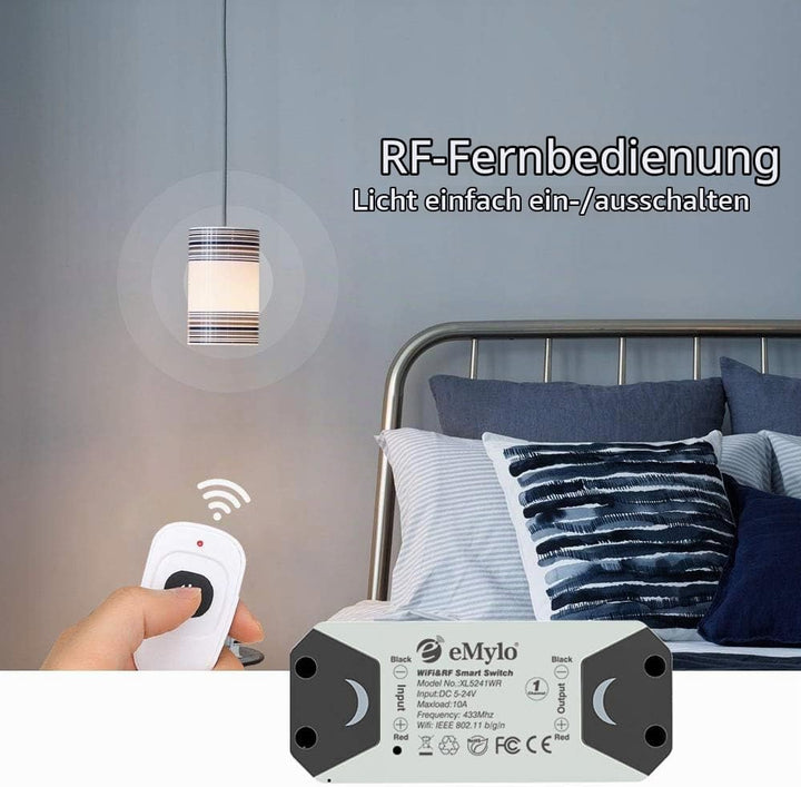 eMylo Smart WiFi RF Lichtschalter Drahtlose Fernbedienung Relaismodulschalter 5V-36V 1 Kanal Timer C