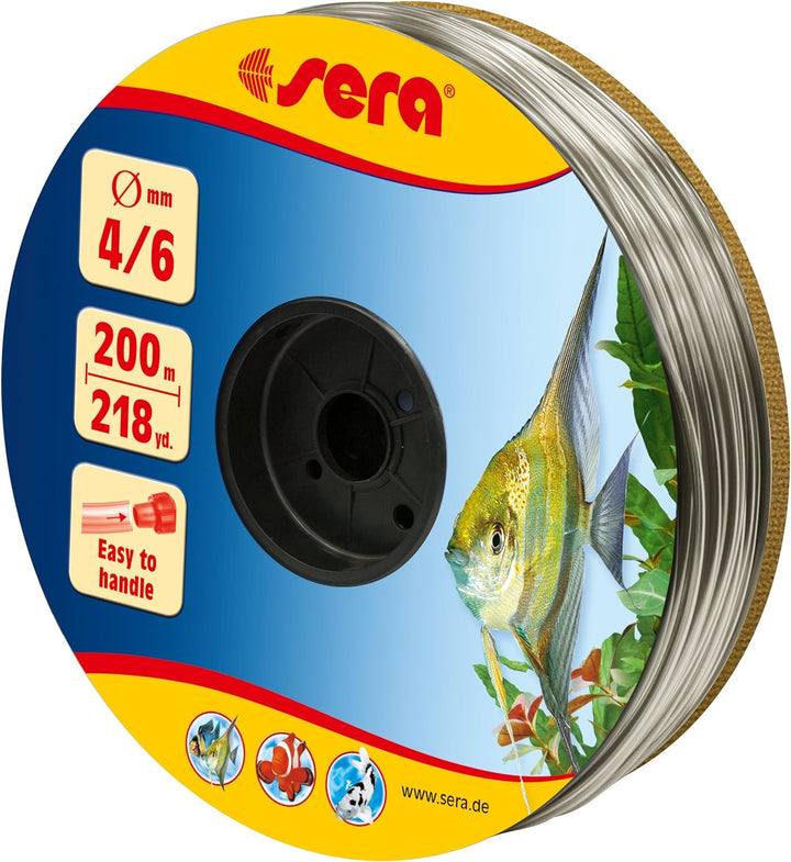 sera 4/6 Schlauch grau 200 m - Luftschlauch fürs Aquarium - Flexible Luftpumpenschläuche mit 4/6mm D