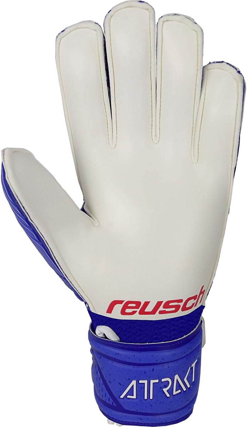 Reusch Unisex Torwarthandschuhe Attrakt Grip Finger Support Junior blau / weiss 4, blau / weiss 4