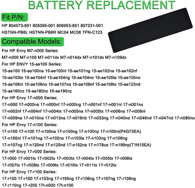 XITAIAN 11.1V 62Wh MC06 Ersatz Laptop Akku für Hp Envy HSTNN-PB6R HSTNN-PB6L MC04 MC06 TPN-C123 15-a