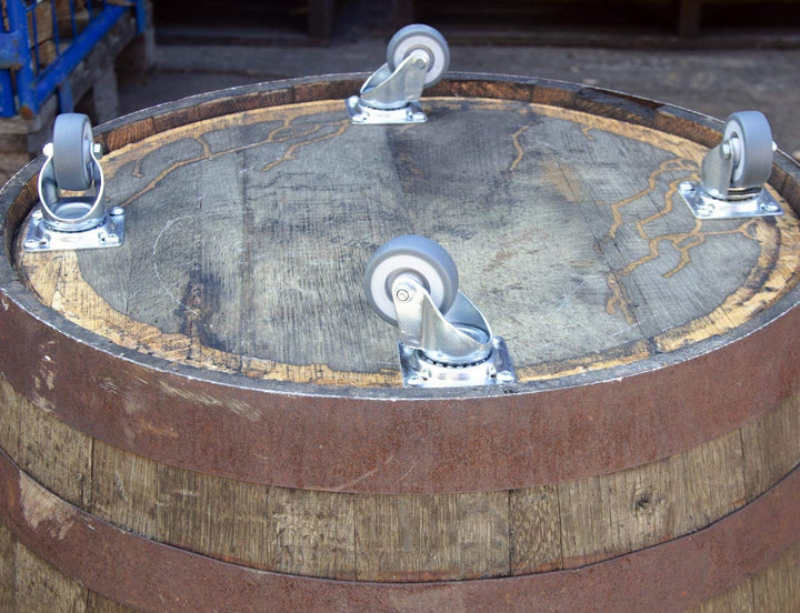 Temesso Halbes Fass aus einem originalen schottischen Whiskyfass - geölt (Geölt - mit Schlaufen, Rol