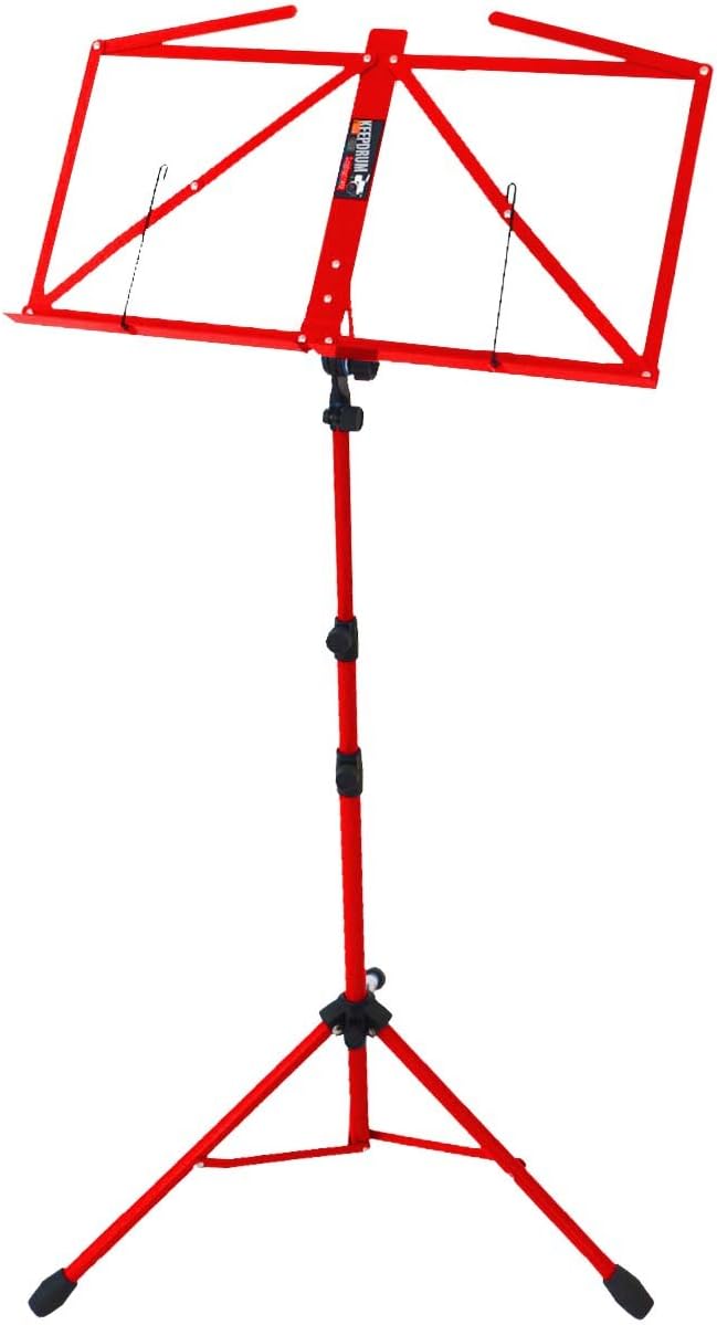 keepdrum MUS3RD Rot Notenstaender + Tasche Bag