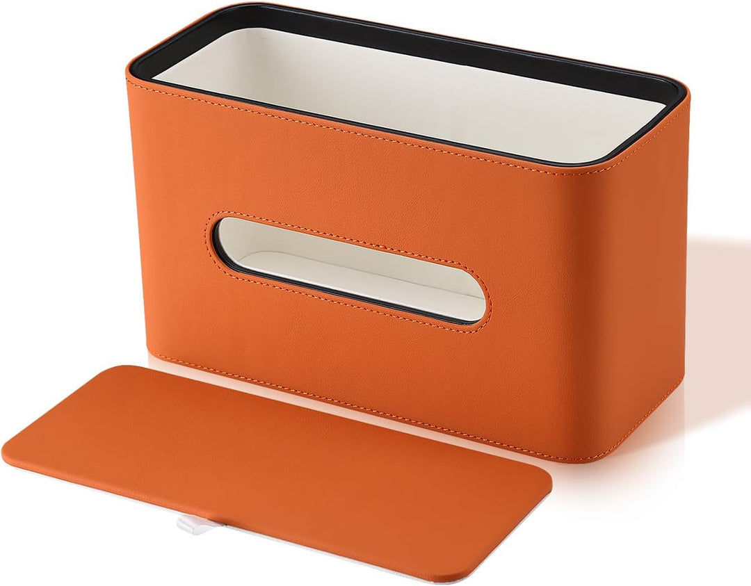 GORESE Taschentuchbox,Leder Rechteckige Kosmetiktücherbox Papiertaschentuchhalter Taschentuchspender