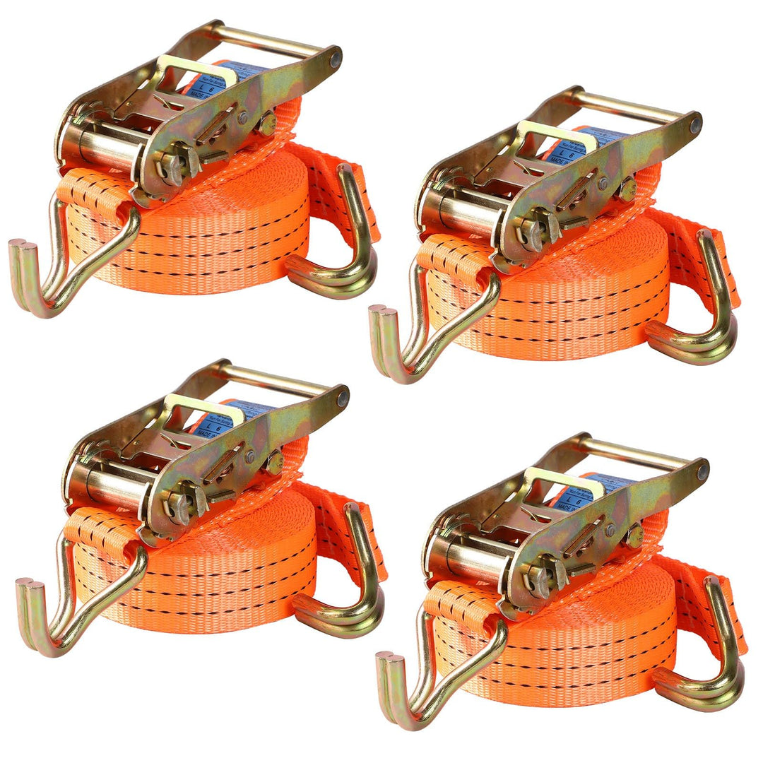 Spanngurte mit Ratsche Zurrgurt 4er Set Ratschengurt DIN EN 12195-2, 6 m 38 mm breit - belastbar bis