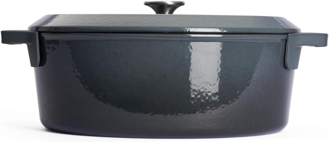 Woll Iron Bräter mit Deckel und Silikongriffen - Induktiv -, 34 x 26 cm, 12,5 cm hoch, 7,5l - Geeign