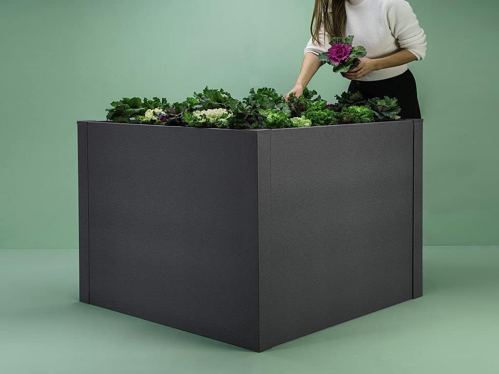 deinbeet Design-Hochbeet aus Aluminium-Metall, 100x60 cm und 100x100 cm, 8 Farben, Made in Germany (