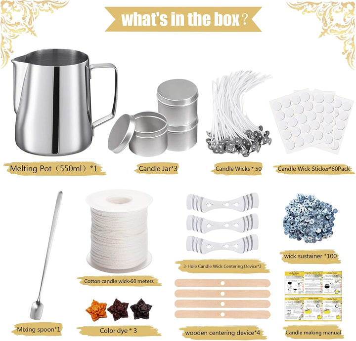 DIY Kerzenherstellung Kit,Duftkerzen,Candle Craft Supplies Set，Mit Candle Make Giesstopf,Dochte,Kerz