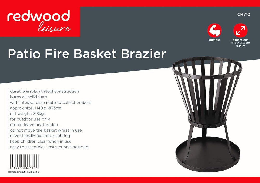 Redwood bb-ch710 Stahl Patio Feuerkorb/Kohlebecken