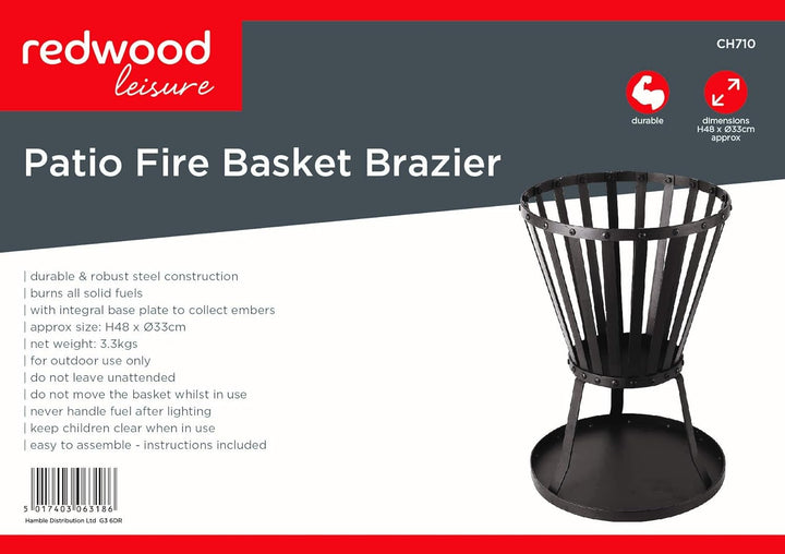 Redwood bb-ch710 Stahl Patio Feuerkorb/Kohlebecken
