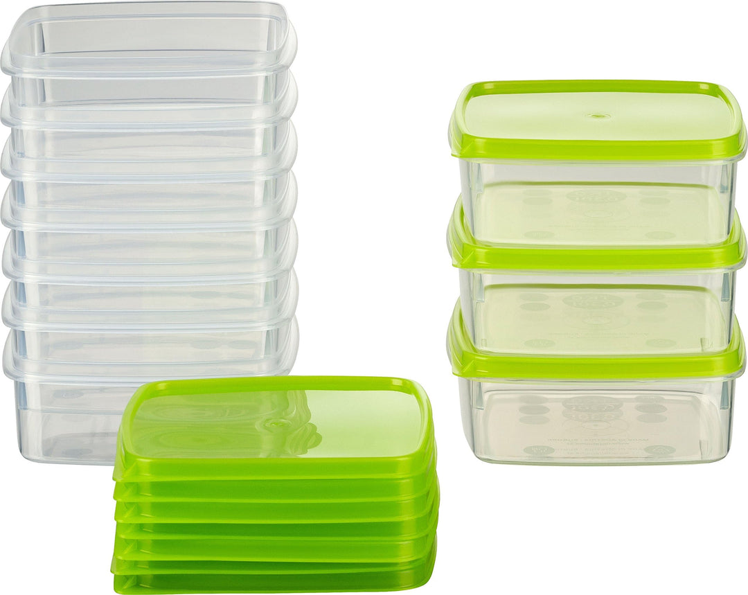 MiraHome Vorratsdosen Set 10x0,3L quadratisch grün – Perfekt zur Aufbewahrung & Organisation für Leb