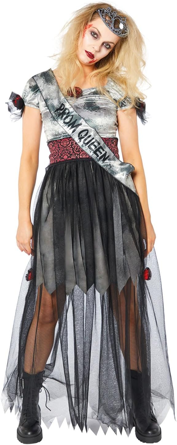 amscan Halloween-Kostüm für Erwachsene, Prombie Queen, Grösse 36-48 12-14, 12-14