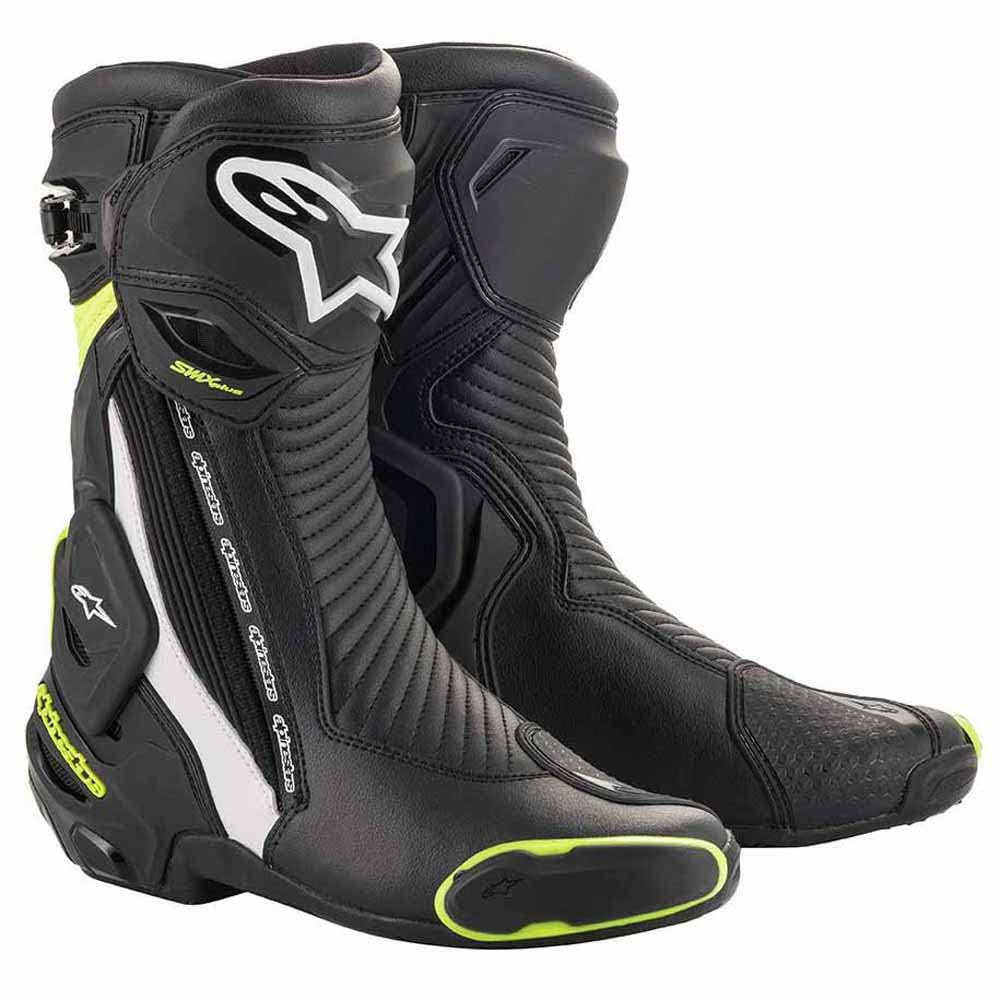 Alpinestars Herren Smx Plus V2 Boots Black/White/Fluo RedMotorcycle Clothing 43 EU Black White Yello