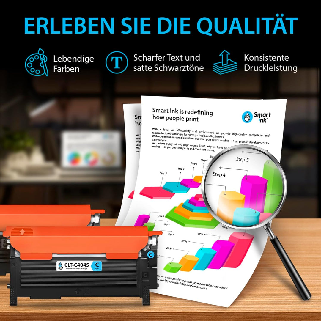 Smart Ink kompatible Tonerkartusche als Ersatz für Samsung CLT-404 CLT-P404C CLT-K404S CLT-C404S 4 T