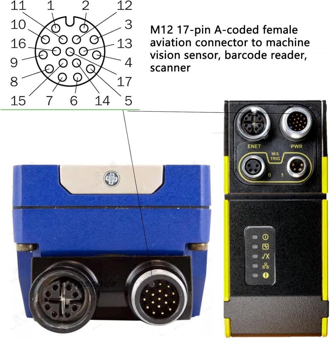 HangTon M12 17-pin A-code Kabel für SICK Inspector83x Lector64x, Banner ABR 3000 7000, Datalogic Mat