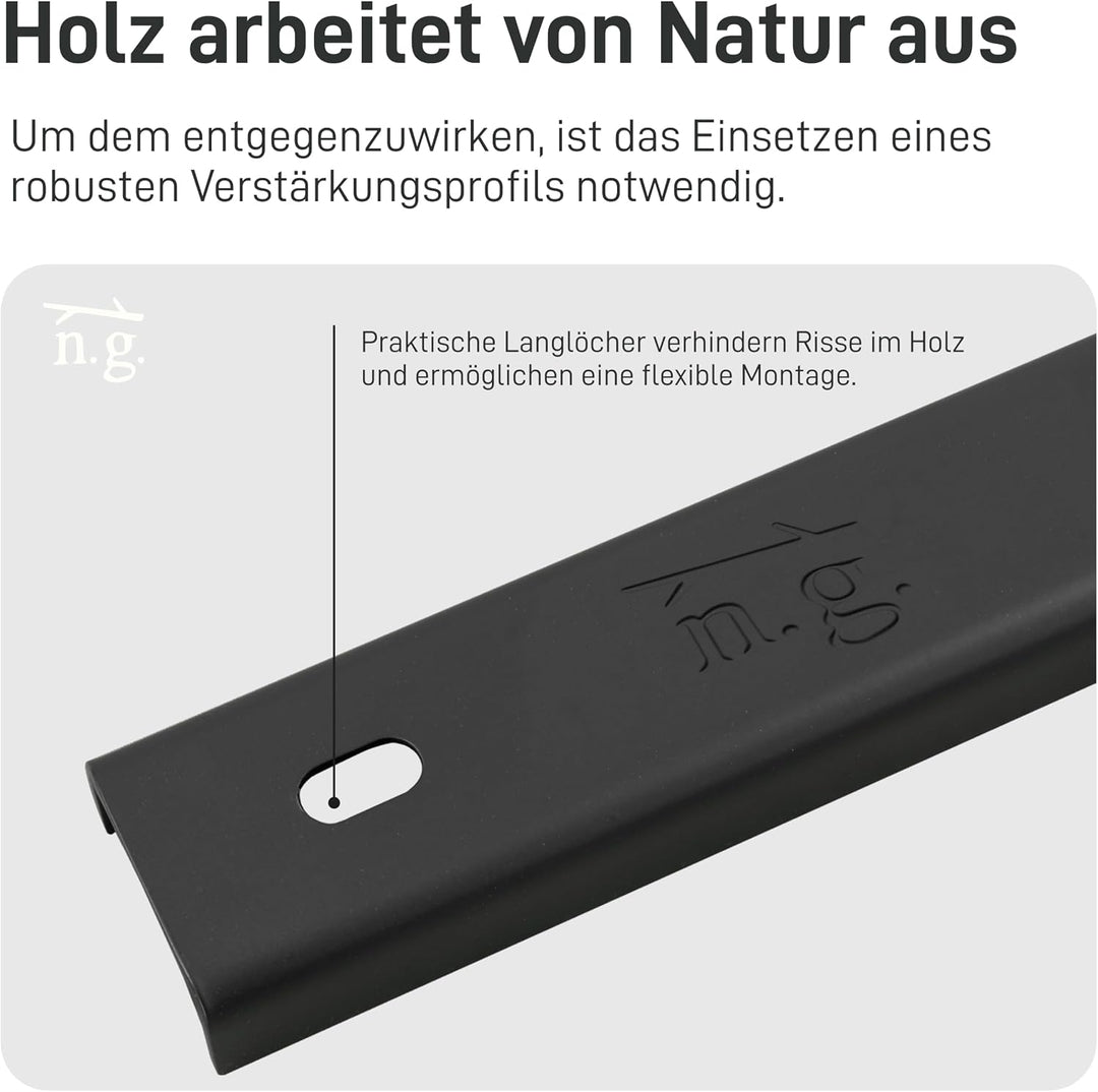3x Gratleiste U-FORM massiver Unterzug für Tischplatten, Tischbeschlag, Unterstützungsunterzug, Vers