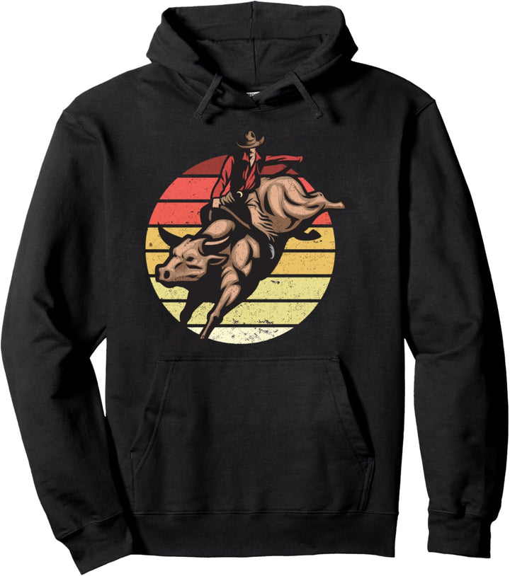 Rodeo Vintage Retro Bullenreiter Stierreiter Cowboy Geschenk Pullover Hoodie
