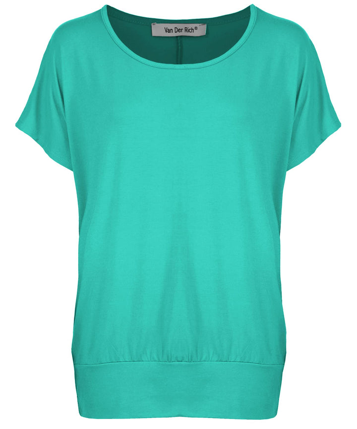 Van Der Rich ® - Tshirt Kurzam Rundhalsausschnitt Sommer- Damen L Aqua, L Aqua