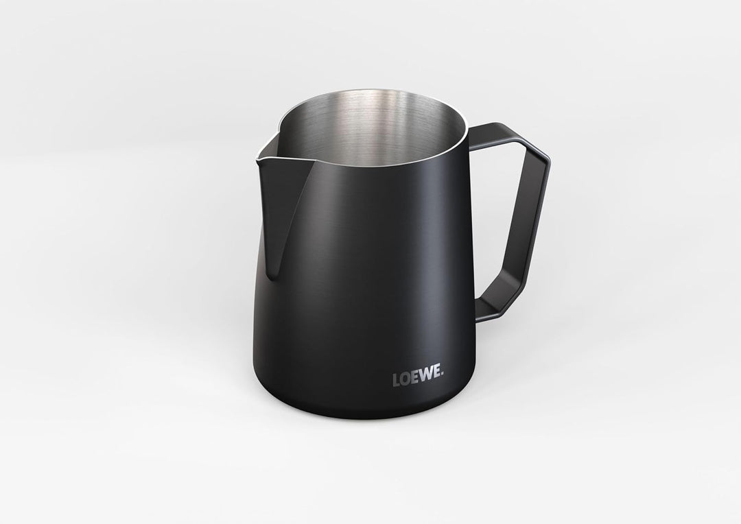 LOEWE aura.pure milk jug 600 ml, Milchkännchen, Ergonomischer Griff, Milchschaum, Milchkanne, Grau,