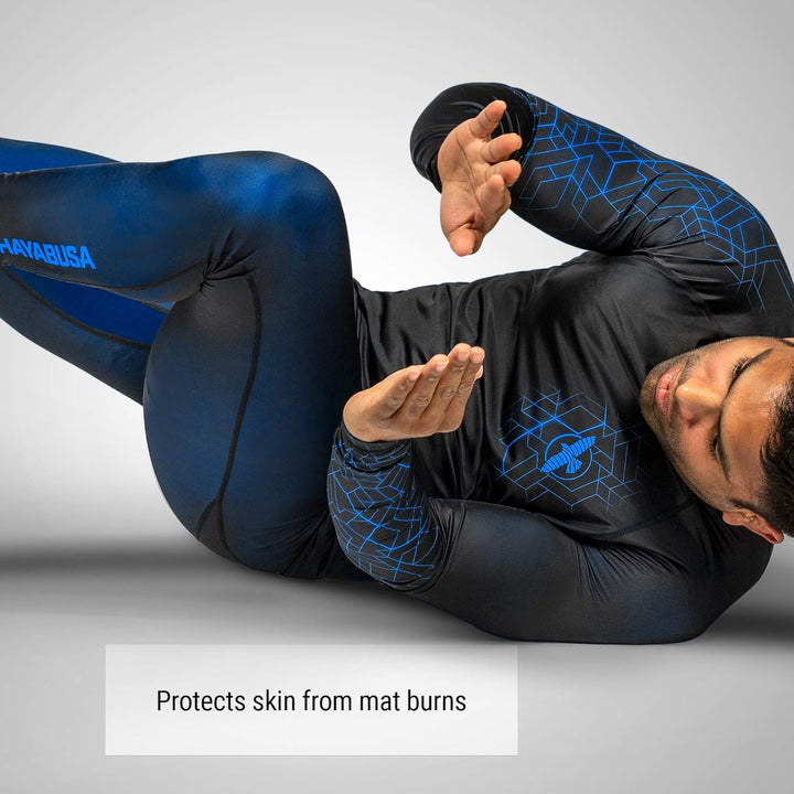 Hayabusa Geo Jiu Jitsu Kompressions-Spats XL Blau, XL Blau