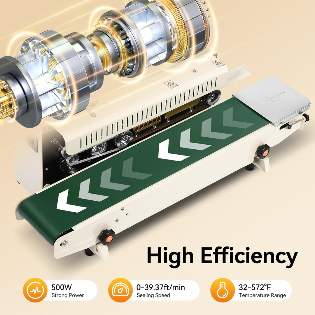 Plastic Bag Band Sealing Machine Sealer, 500W 0-12 m/min FR900 Horizontal Automatic Plastic Bag Seal