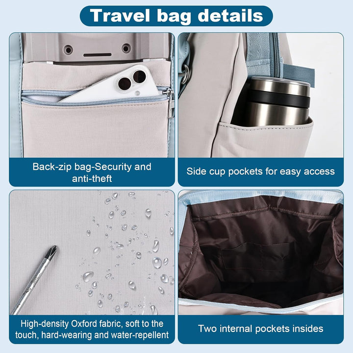 Hivexagon Faltbare Reisetasche mit Rollen, abnehmbaren Spinner-Rollen, erweiterbarem Fassungsvermöge