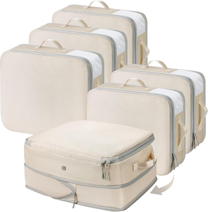 DIMJ Selbstkomprimierender Organizer - Bettwäsche Aufbewahrung, Packing Cubes Compression, Aufbewahr